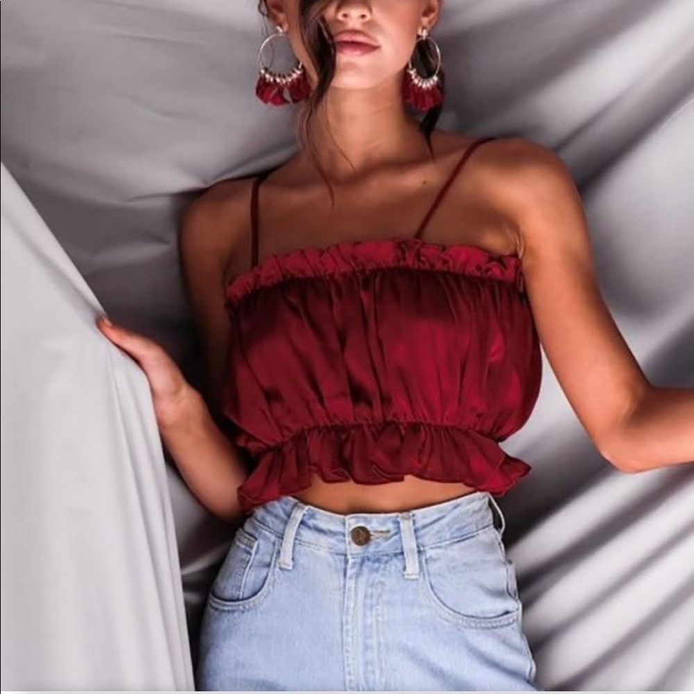 Red crop top